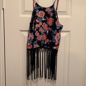 Floral Fringe Crop Top